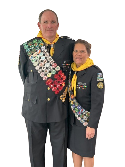 Matt and Amy Ellis in Pathfinder uniforms
